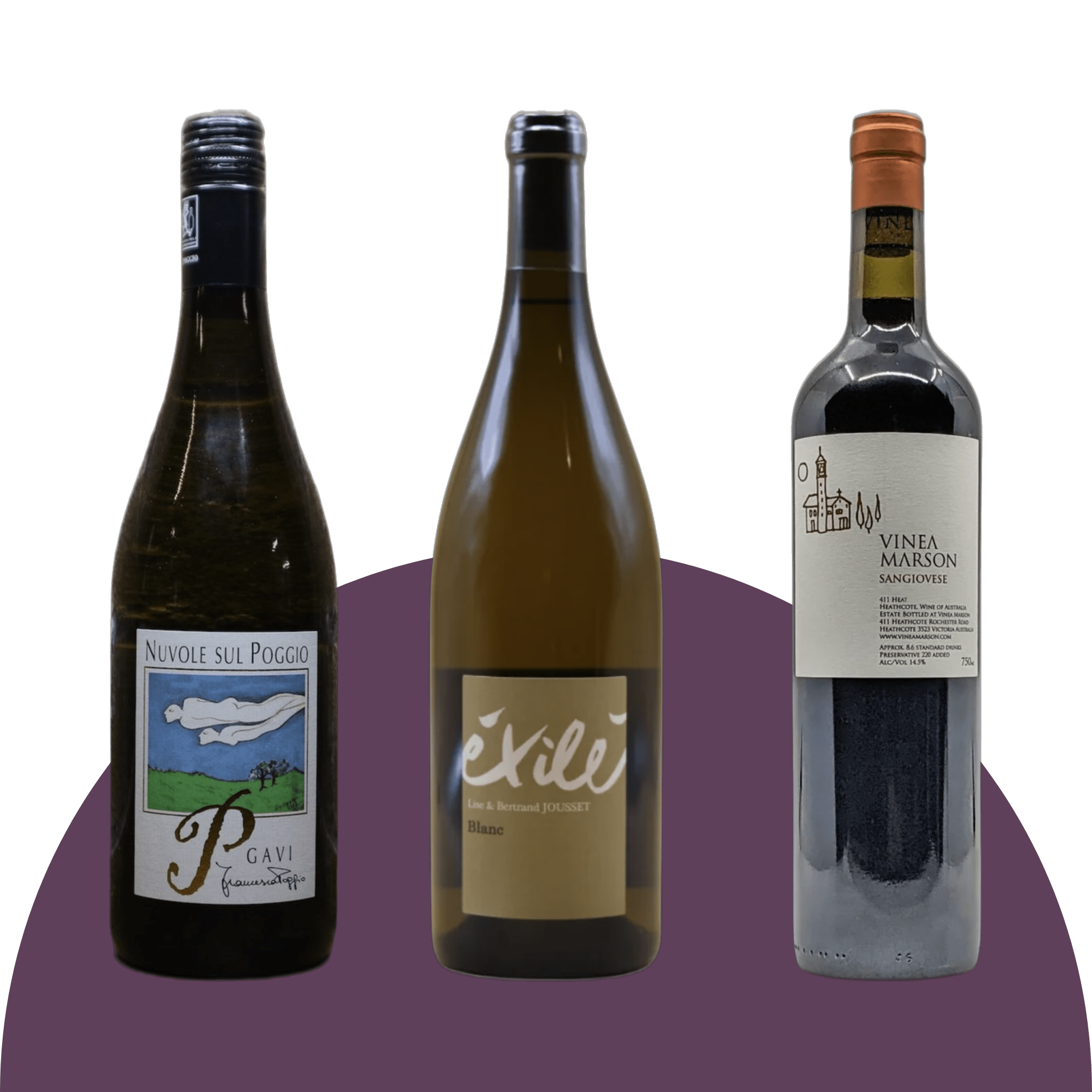 Image of the wines included in the Wine Pack